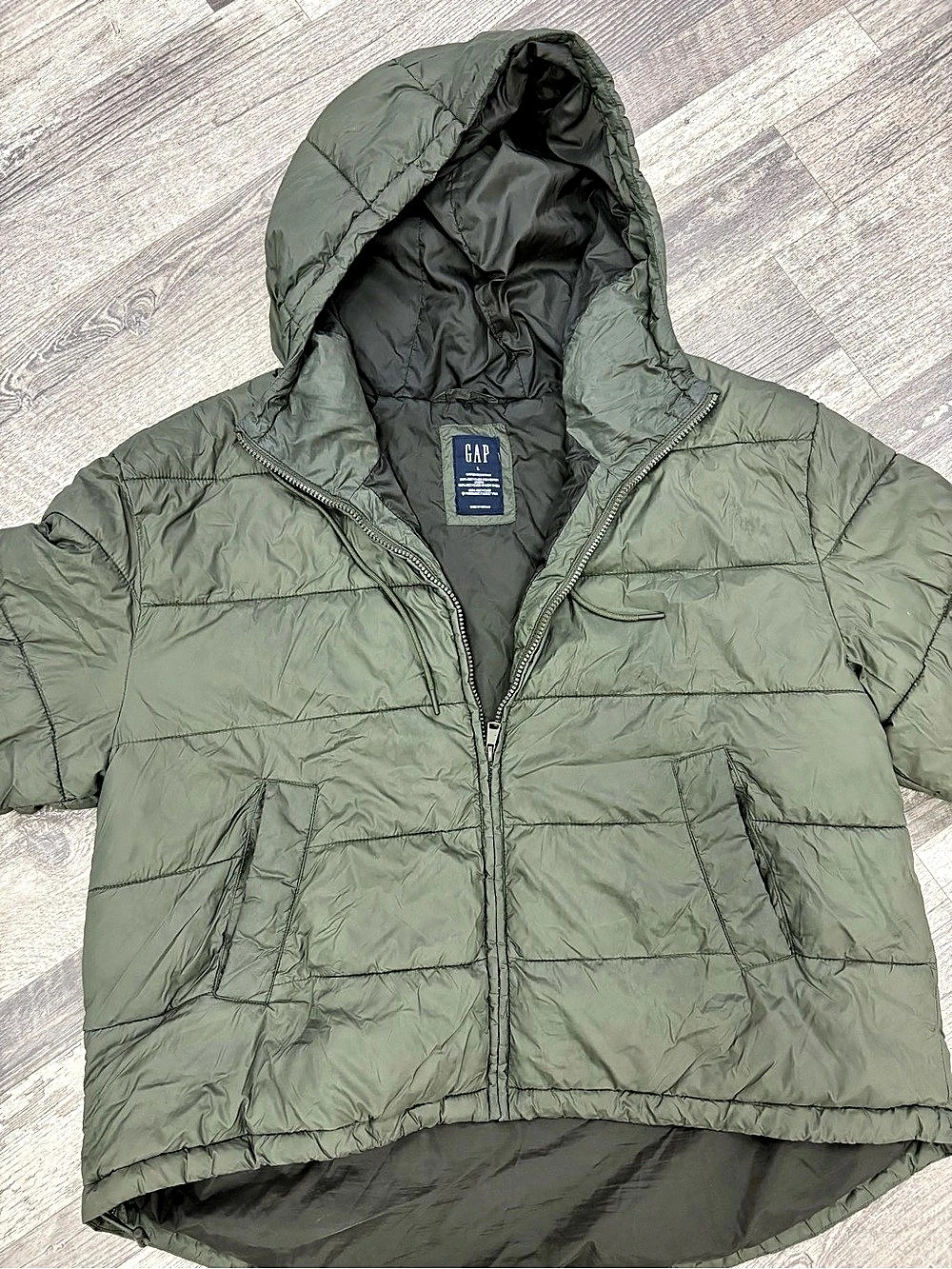 Gap Recycled Heavyweight Puffer Jacket Green